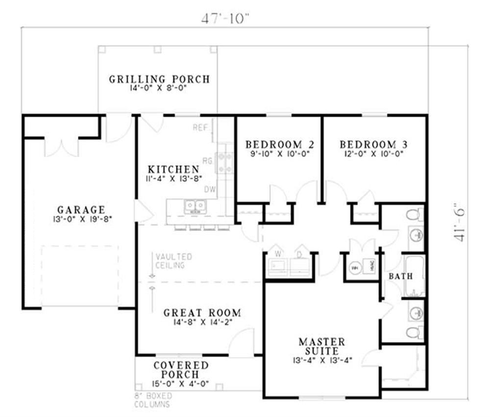 Floor Plan First Story of Country Plan #153-1657